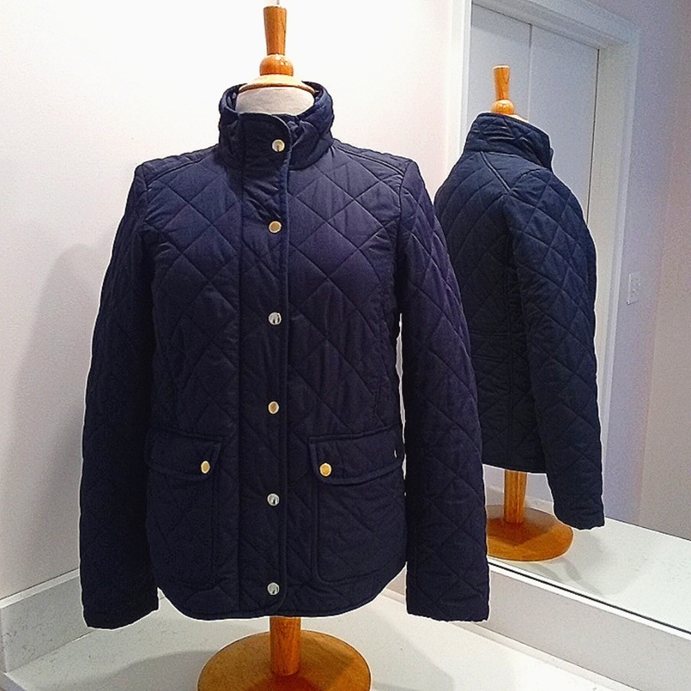 J.CREW Navy Quilted Jacket Small